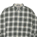TOMMY HILFIGER Mens Green & White Check Shirt XL Classic Cotton Blend