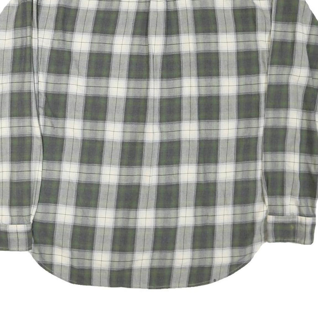 TOMMY HILFIGER Mens Green & White Check Shirt XL Classic Cotton Blend