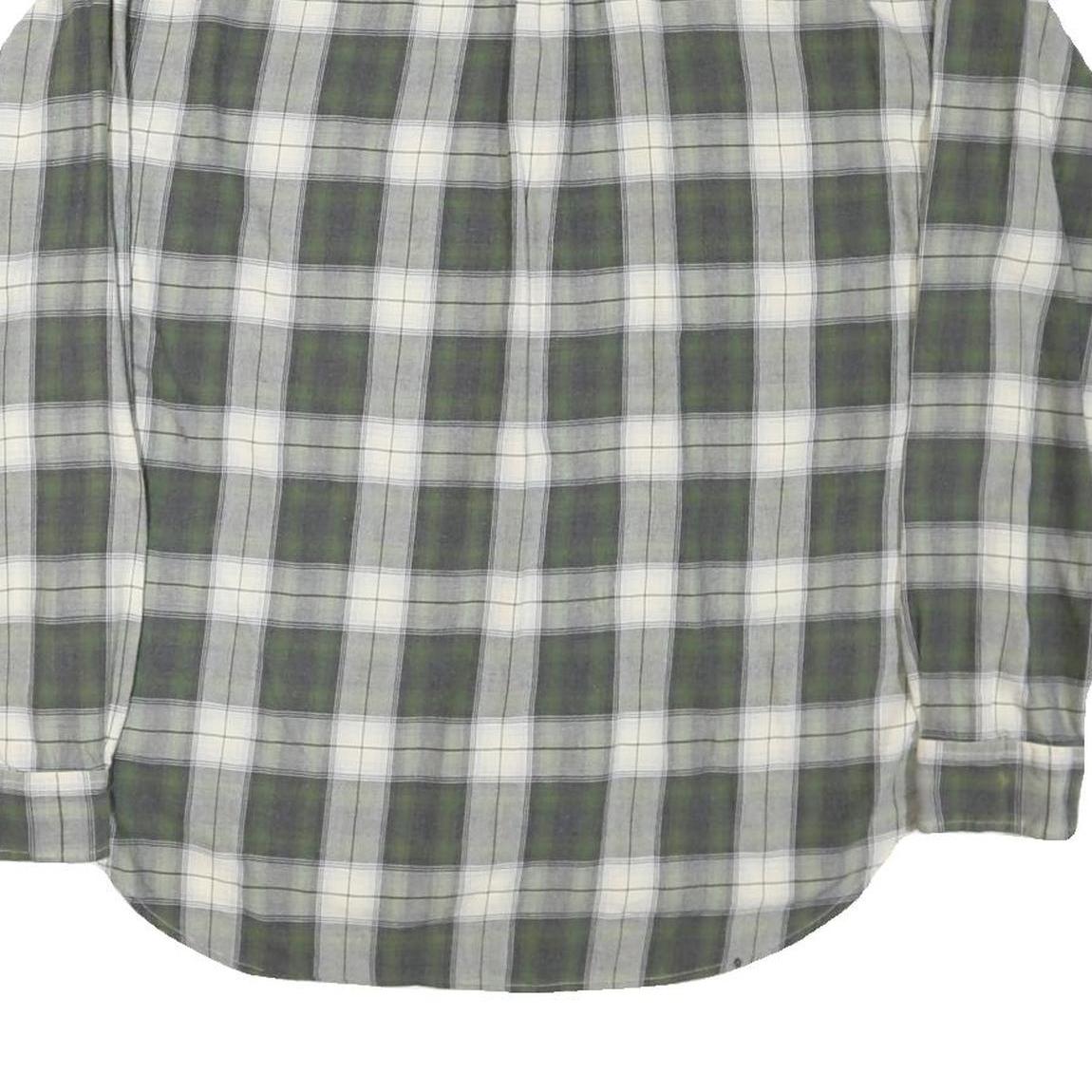 TOMMY HILFIGER Mens Green & White Check Shirt XL Classic Cotton Blend