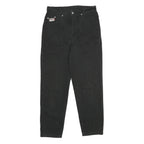 HIS Womens Classic Black Skinny Denim Raw Cotton W30 L30 Zip Closure Jeans