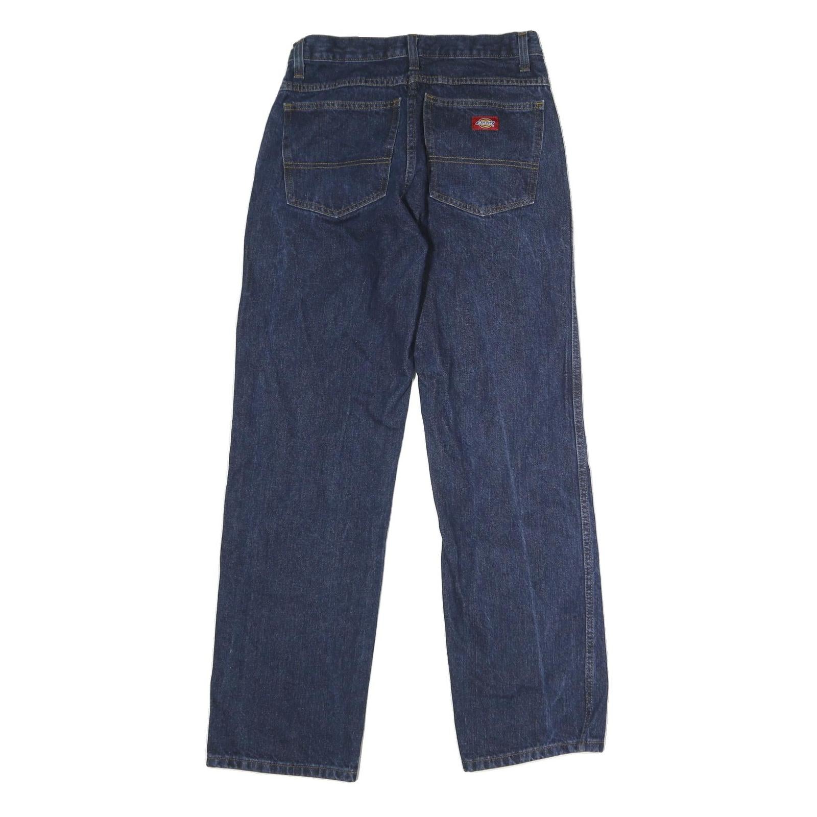 DICKIES Mens Regular Fit Straight Leg Denim Blue Cotton Jeans W28 L31 Workwear