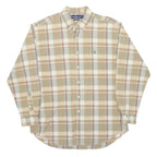 RALPH LAUREN Mens Beige Checked Shirt L Cotton Long Sleeve Button Down