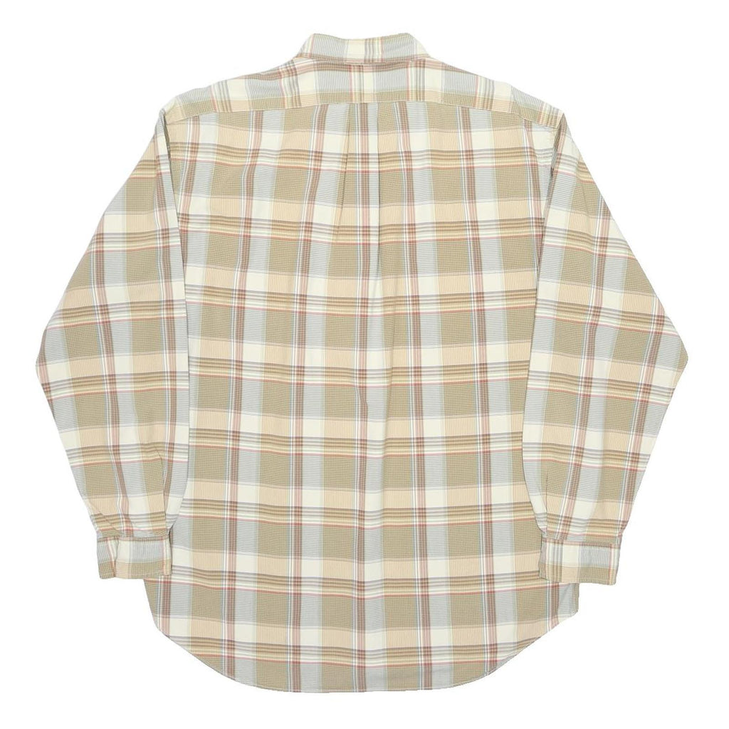 RALPH LAUREN Mens Beige Checked Shirt L Cotton Long Sleeve Button Down