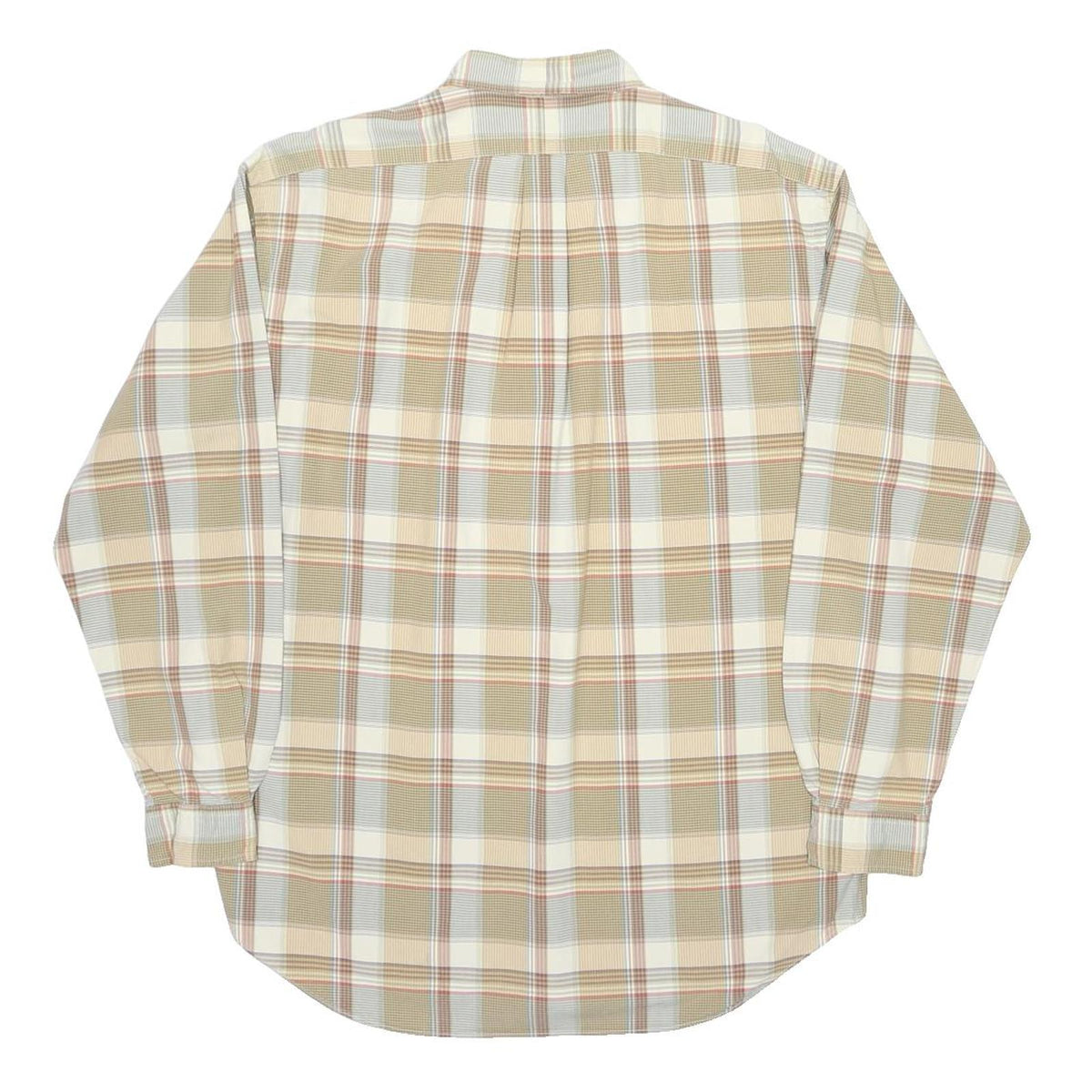 RALPH LAUREN Mens Beige Checked Shirt L Cotton Long Sleeve Button Down