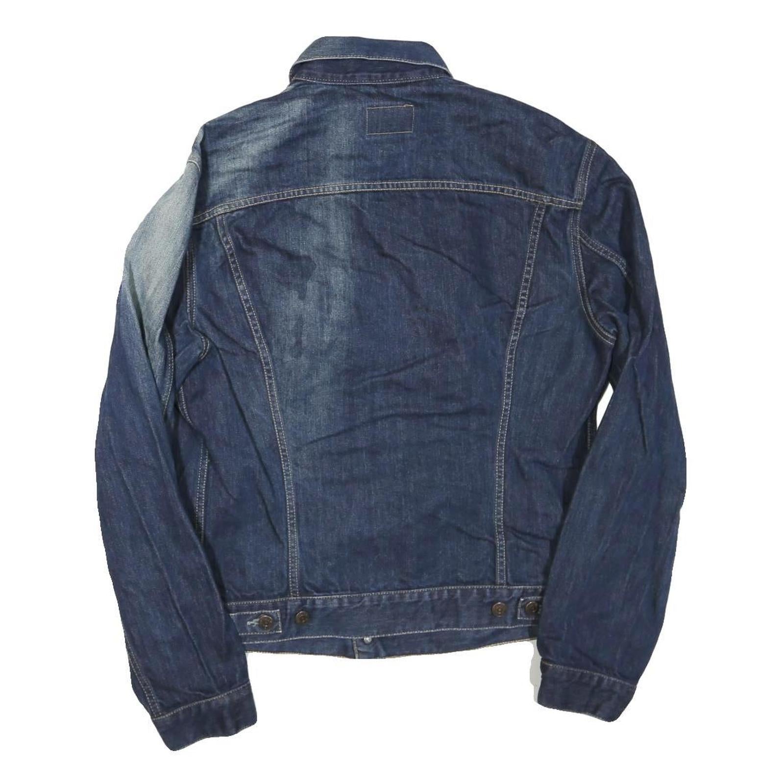 WRANGLER Mens Blue Denim Button Jacket XL Cotton Blend Classic Western Style