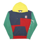 KARL KANI Mens Blue & Red Colourblock Hoodie S Casual Streetwear Sweatshirt