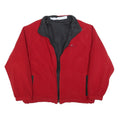 TOMMY HILFIGER Mens Red Zip Jacket M Polyester Plain Casual Outerwear