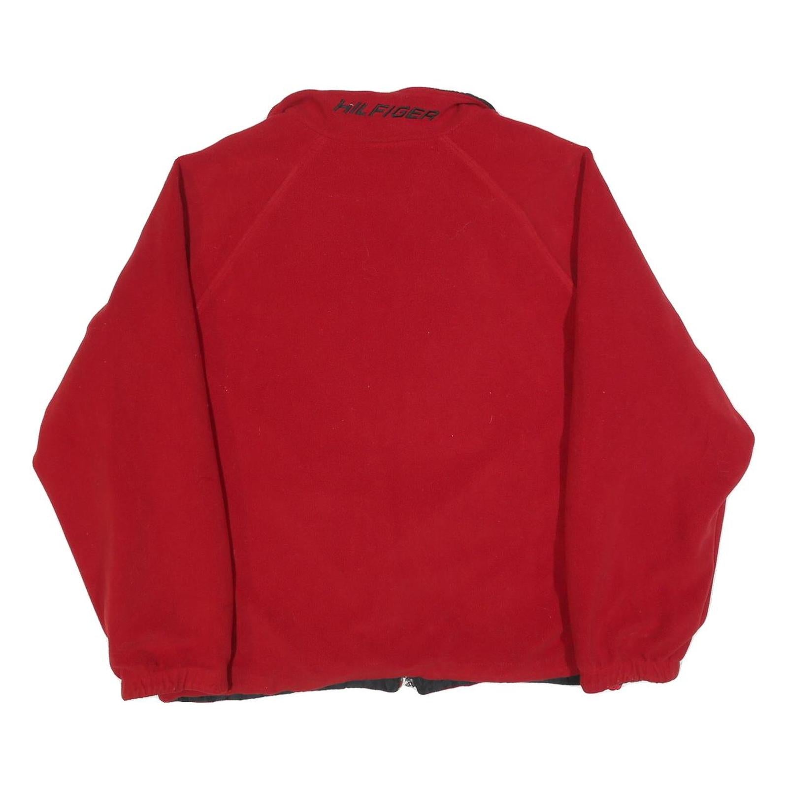 TOMMY HILFIGER Mens Red Zip Jacket M Polyester Plain Casual Outerwear