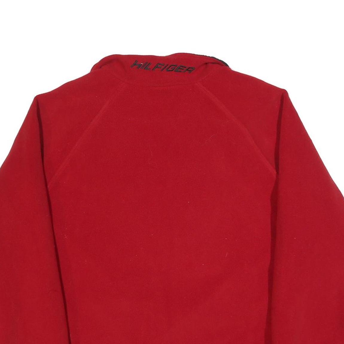 TOMMY HILFIGER Mens Red Zip Jacket M Polyester Plain Casual Outerwear