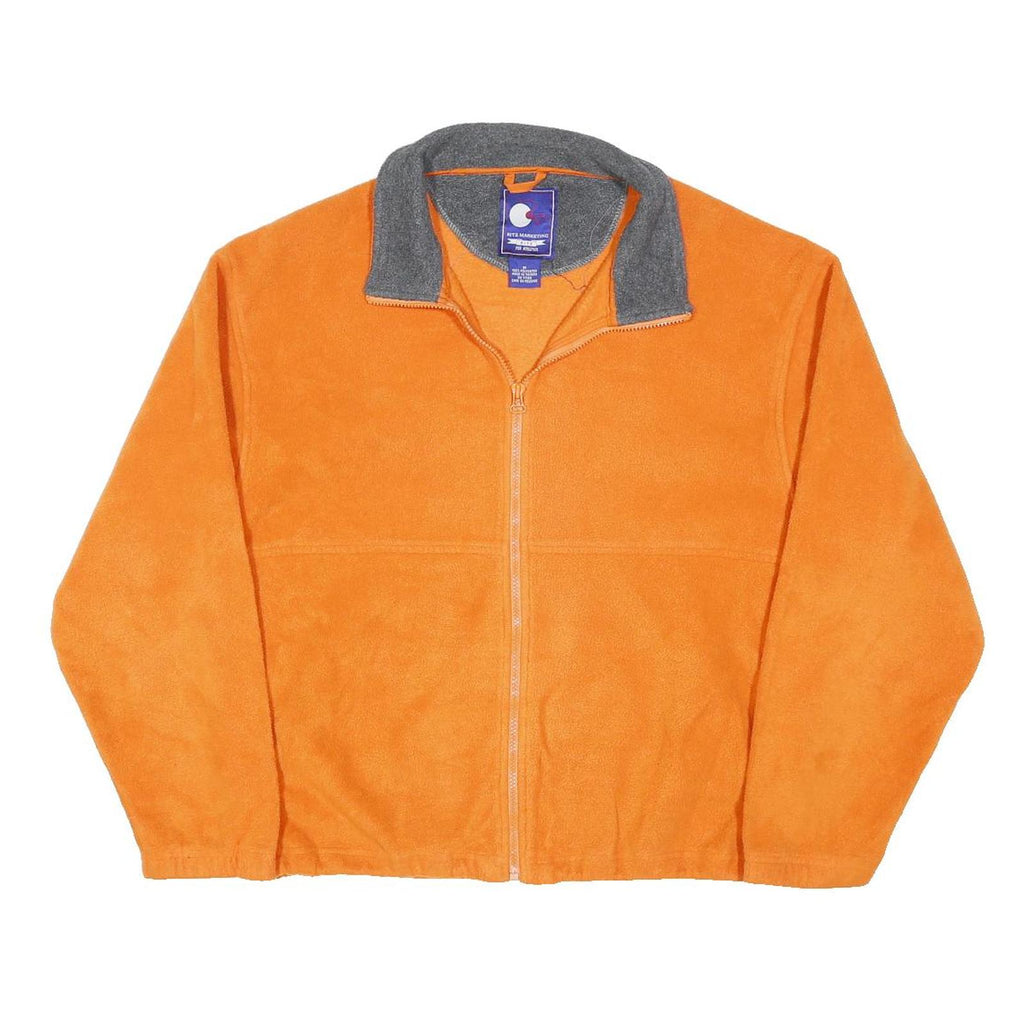 RITZ MARKETING Womens Orange & Grey Polyester Blend Casual Jumper Zip Collar M