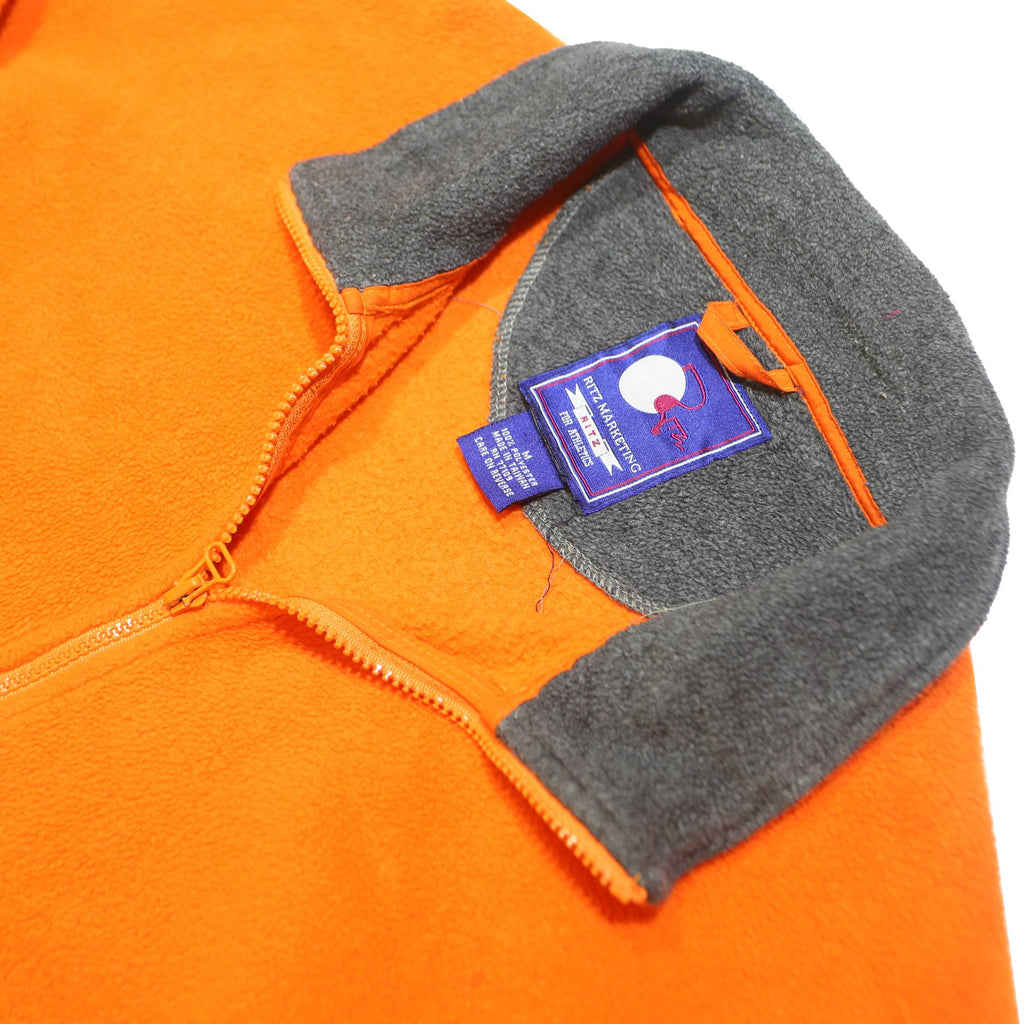 RITZ MARKETING Womens Orange & Grey Polyester Blend Casual Jumper Zip Collar M