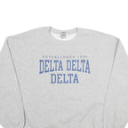 GILDAN Mens Grey Delta Delta Delta Crew Neck XL Cotton Blend Sweatshirt Pullover