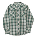 WRANGLER Mens Green & Cream Check Shirt L Long Sleeve Button-Front Casual Cotton