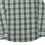 WRANGLER Mens Green & Cream Check Shirt L Long Sleeve Button-Front Casual Cotton