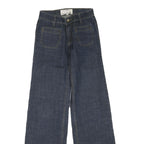 COSTA BLANCA Womens Dark Blue Regular Wide-Leg Denim Jeans W27 L33 Zip Cotton