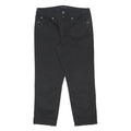 CALVIN KLEIN JEANS Womens Black Regular Tapered Trousers W32 L25 Zip Cotton