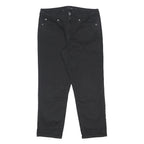 CALVIN KLEIN JEANS Womens Black Regular Tapered Trousers W32 L25 Zip Cotton