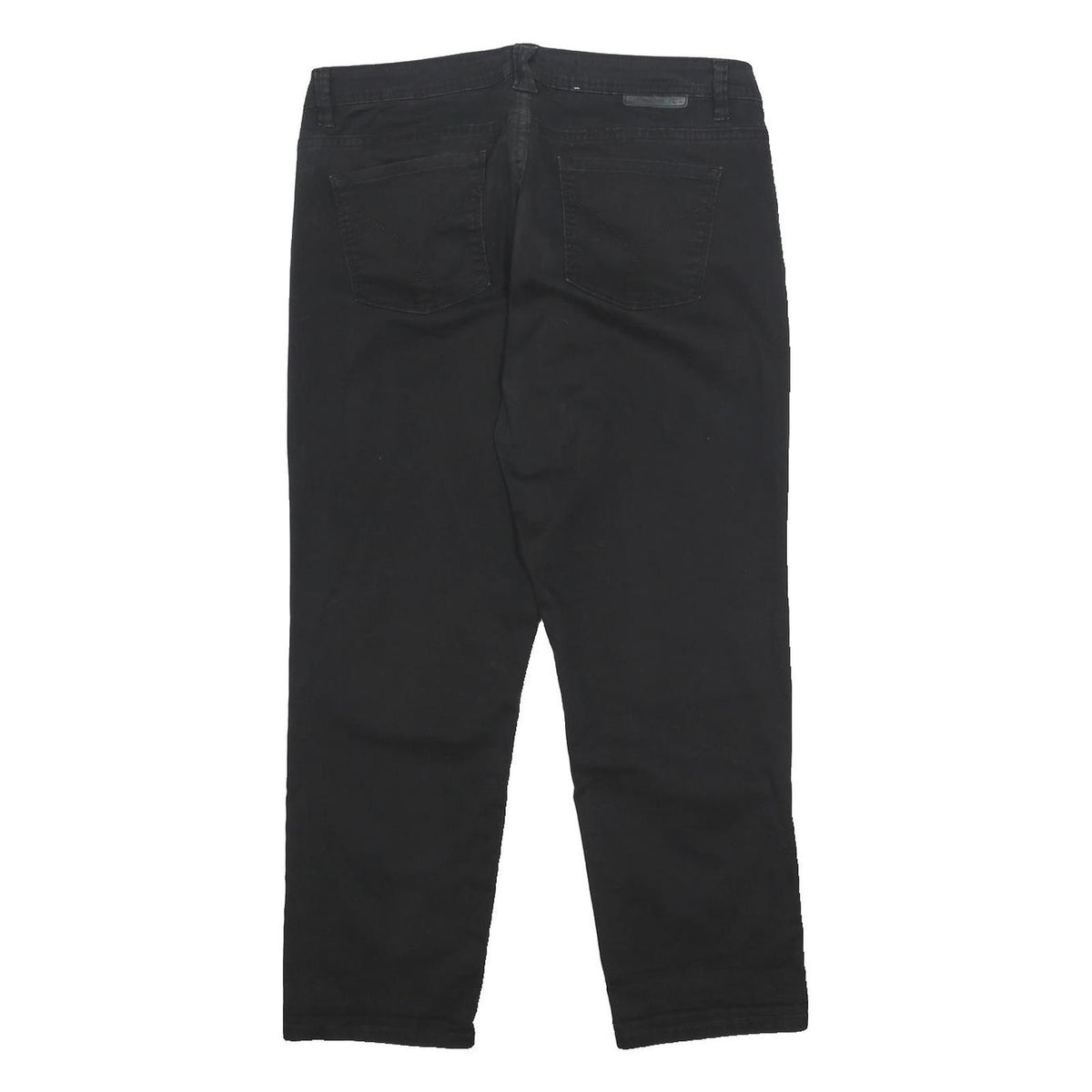 CALVIN KLEIN JEANS Womens Black Regular Tapered Trousers W32 L25 Zip Cotton