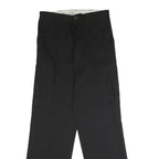 DICKIES Mens Polyester Blend Black Regular Straight Trousers W32 L33 Workwear