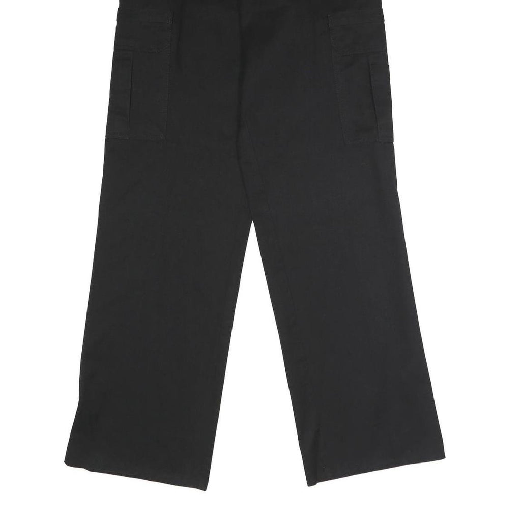 DICKIES Mens Polyester Blend Black Regular Straight Trousers W32 L33 Workwear