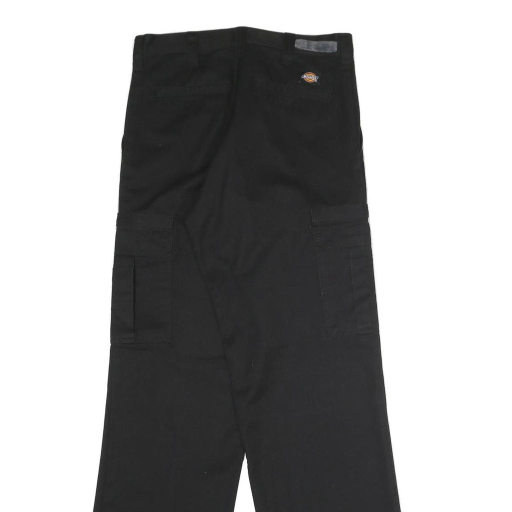 DICKIES Mens Polyester Blend Black Regular Straight Trousers W32 L33 Workwear