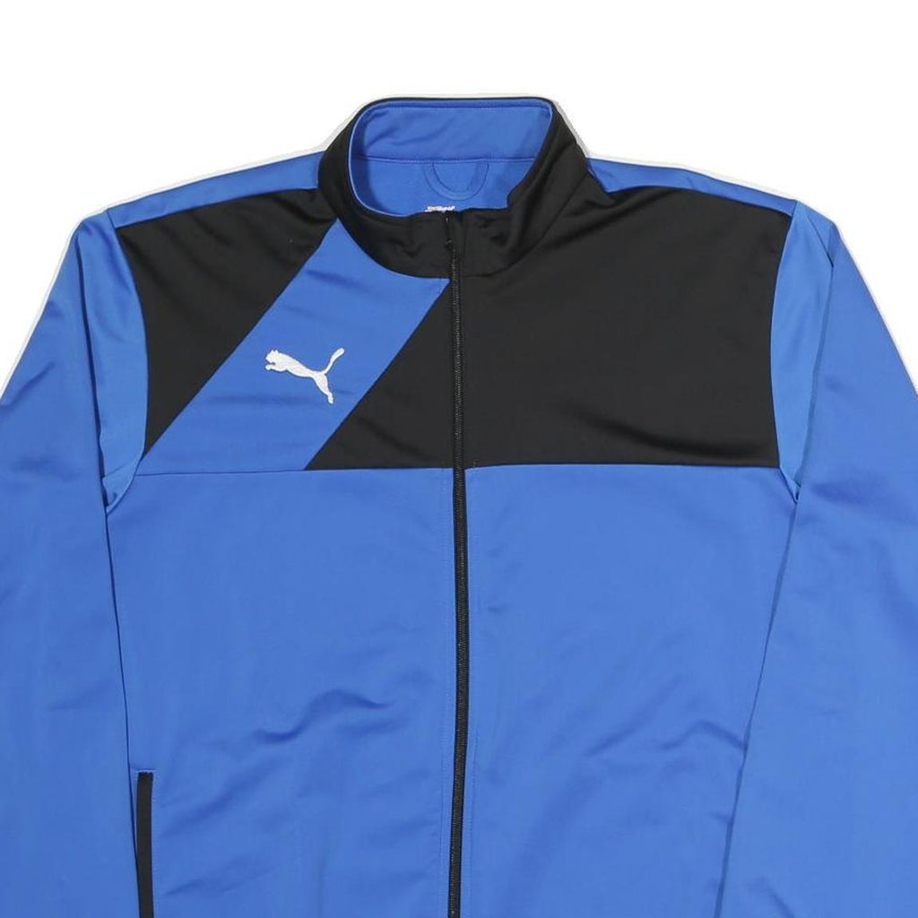 PUMA Mens Blue & Black Track Jacket L Polyester Blend Zip Sportswear