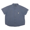 CARHARTT Mens Blue Cotton Blend Short Sleeve Shirt 2XL Casual Workwear