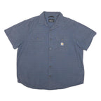 CARHARTT Mens Blue Cotton Blend Short Sleeve Shirt 2XL Casual Workwear