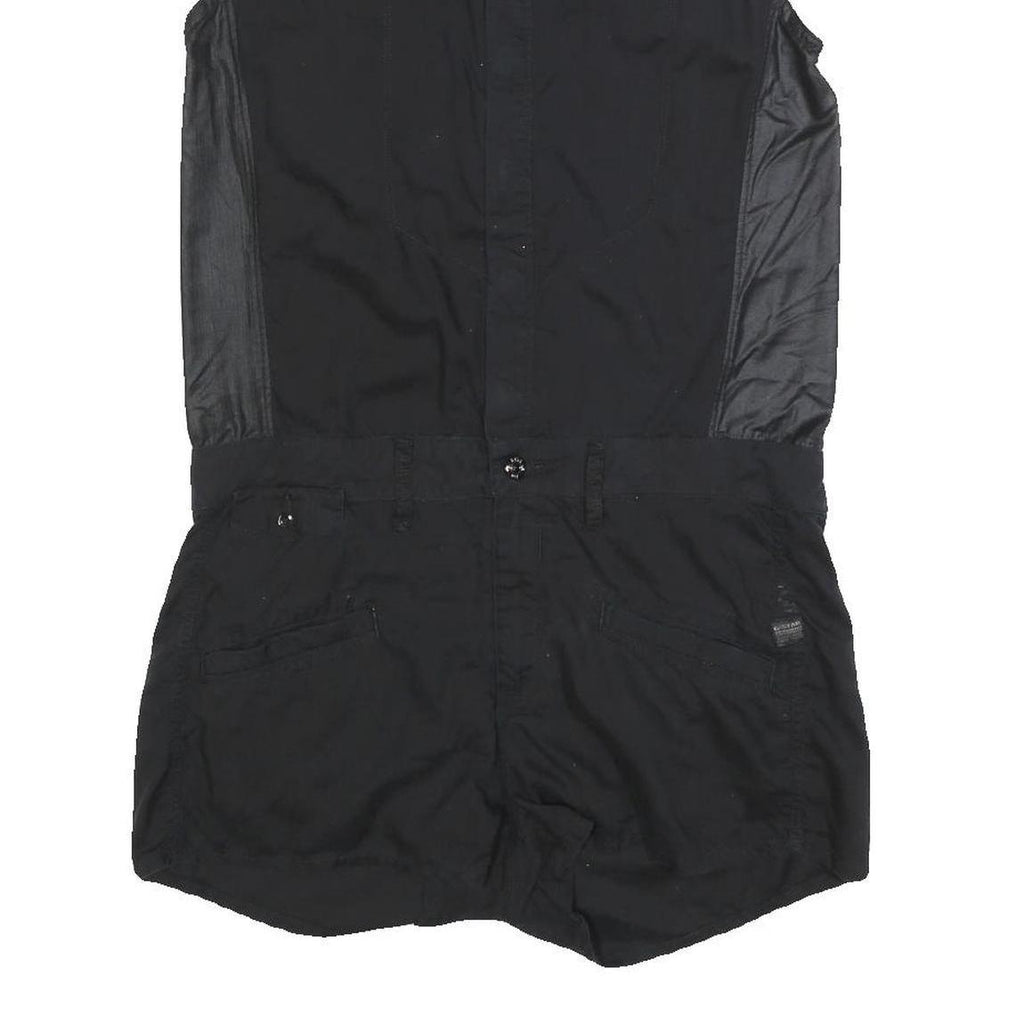 G-STAR Womens Black Playsuit Cotton Blend M Sleeveless Button Closure Casual