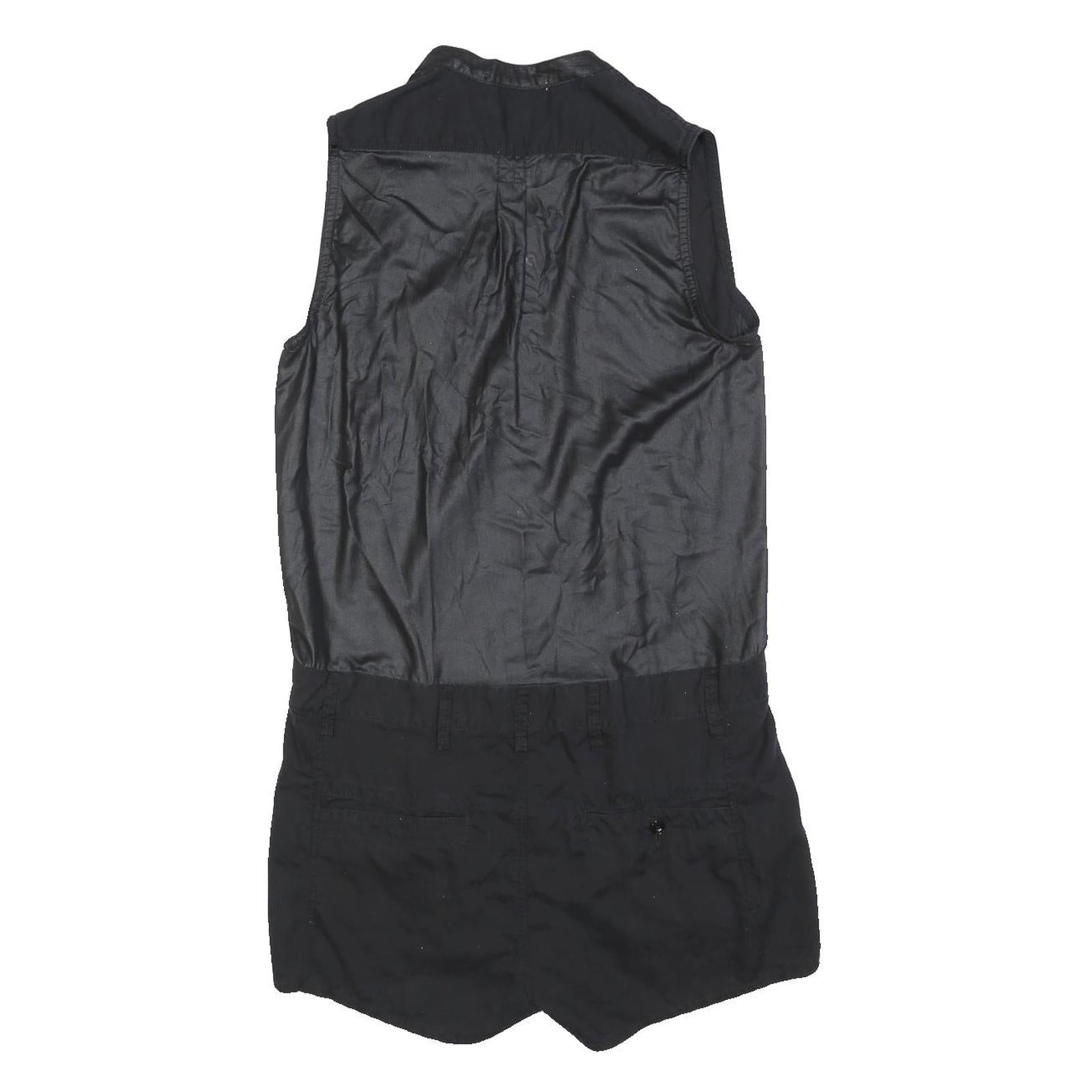 G-STAR Womens Black Playsuit Cotton Blend M Sleeveless Button Closure Casual