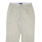 TOMMY HILFIGER Mens Cotton Blend Beige Relaxed Straight Trousers W34 L27 Casual