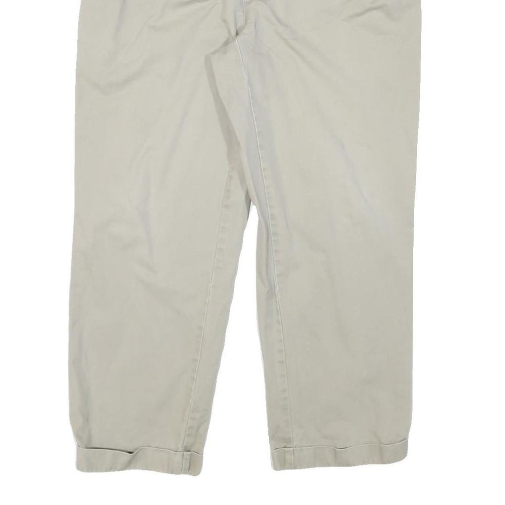 TOMMY HILFIGER Mens Cotton Blend Beige Relaxed Straight Trousers W34 L27 Casual