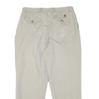 TOMMY HILFIGER Mens Cotton Blend Beige Relaxed Straight Trousers W34 L27 Casual