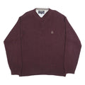 TOMMY HILFIGER Mens Maroon Classic Jumper Crew Neck Basic Knit XL Cotton Casual