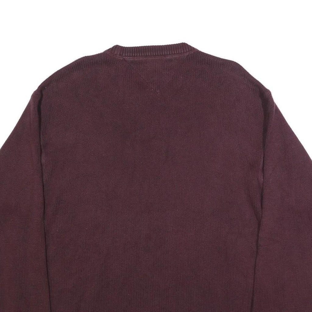 TOMMY HILFIGER Mens Maroon Classic Jumper Crew Neck Basic Knit XL Cotton Casual