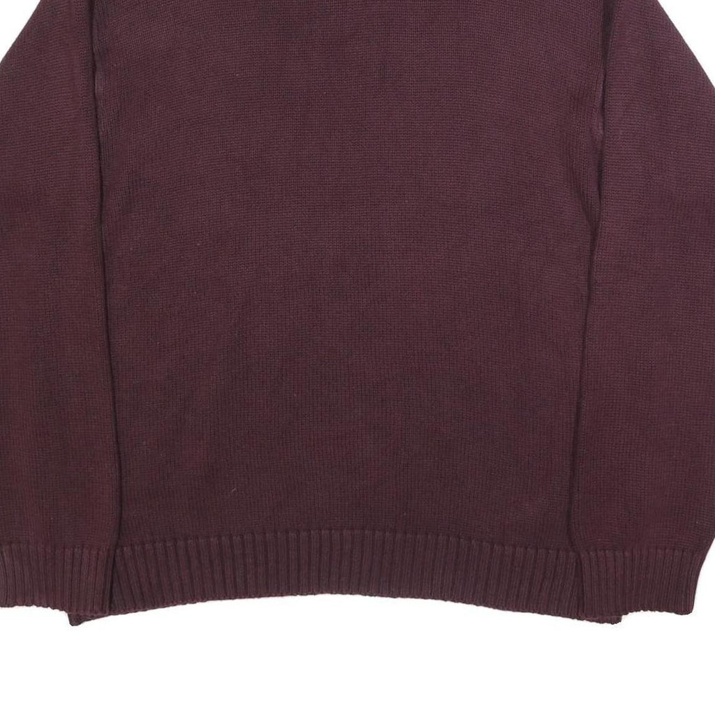 TOMMY HILFIGER Mens Maroon Classic Jumper Crew Neck Basic Knit XL Cotton Casual