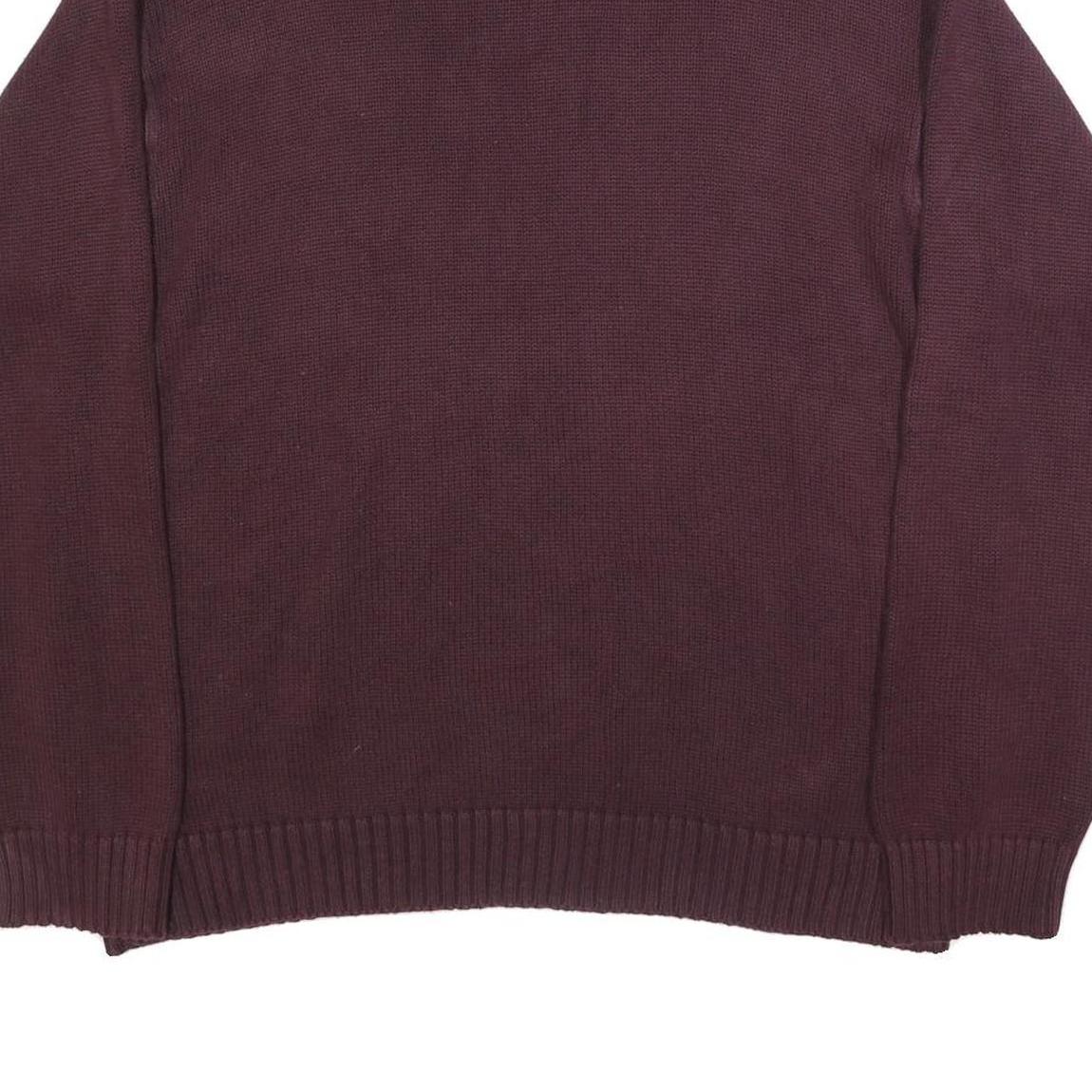 TOMMY HILFIGER Mens Maroon Classic Jumper Crew Neck Basic Knit XL Cotton Casual