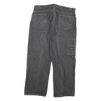 DICKIES Mens Relaxed Black Denim Jeans W38 L30 Workwear Carpenter Zip Closure