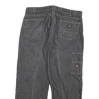 DICKIES Mens Relaxed Black Denim Jeans W38 L30 Workwear Carpenter Zip Closure