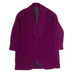 CABALE Womens Overcoat Coat Purple Flannel Striped XL