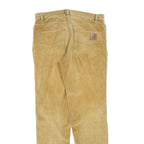 CARHARTT Mens Regular Fit Beige Cotton Blend Corduroy Trousers W34 L32 Workwear