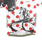AOGDA Mens White & Red Graphic Cycling Jersey 3XL Short Sleeve Zip Neck