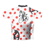 AOGDA Mens White & Red Graphic Cycling Jersey 3XL Short Sleeve Zip Neck