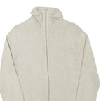 TOMMY HILFIGER Womens Cream Plain Cotton Blend Pullover Jumper L Zippered Rib