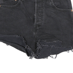 LEVI'S Womens Black Denim Cut-Off Shorts M W26 Distressed Hem Casual