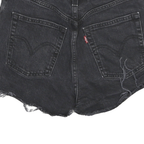 LEVI'S Womens Black Denim Cut-Off Shorts M W26 Distressed Hem Casual