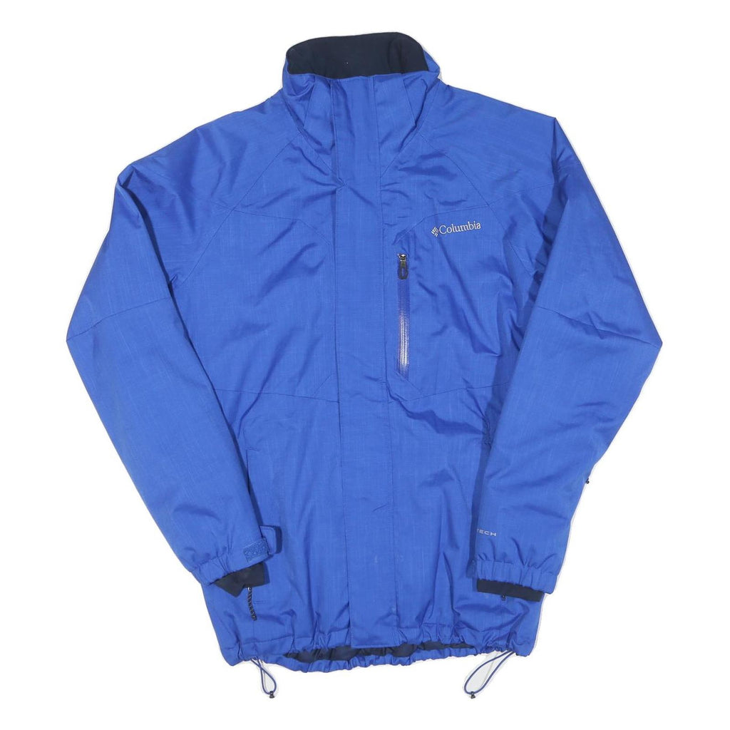 COLUMBIA Mens Blue Outdoor Jacket S Polyester Blend Windbreaker Zip Pocket