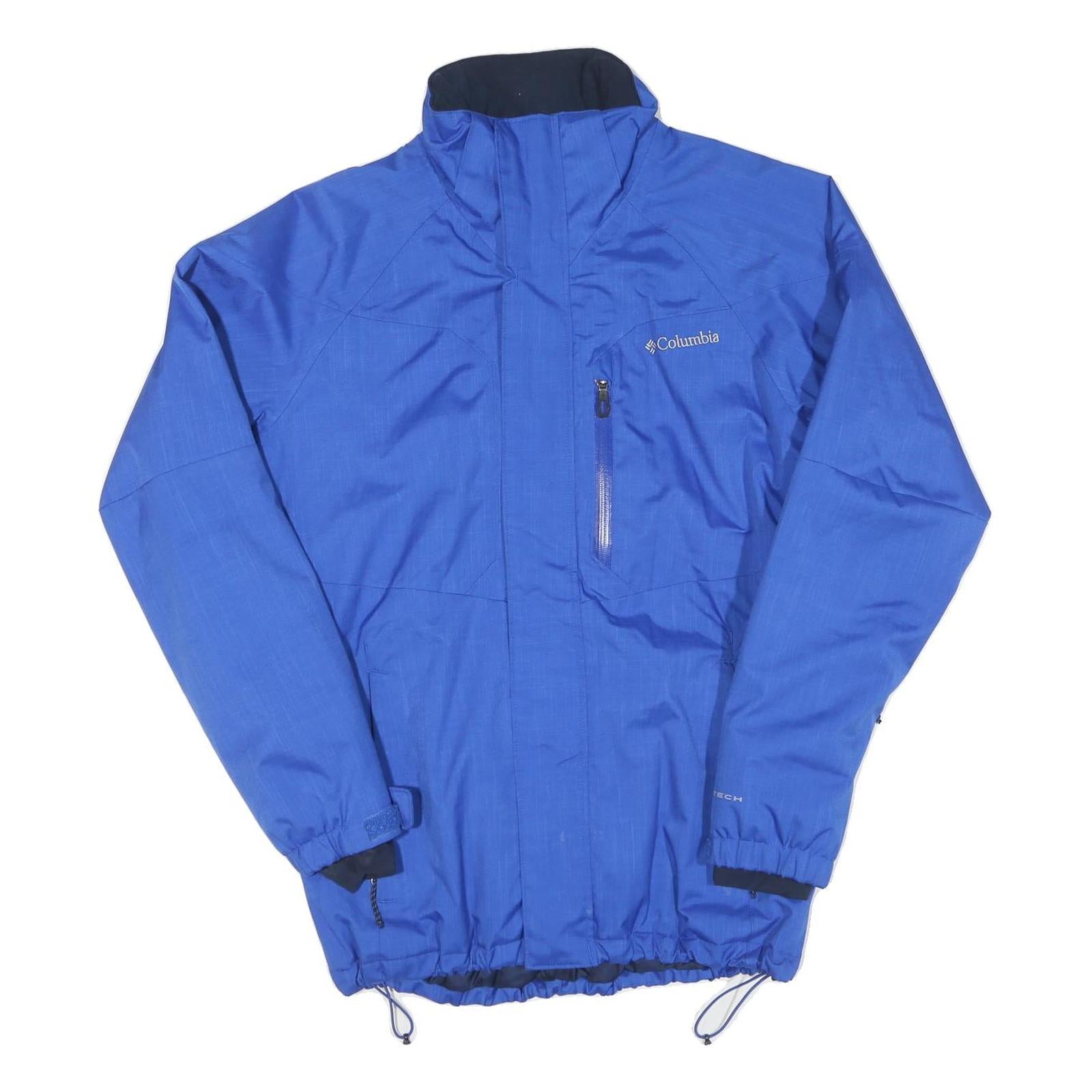 COLUMBIA Mens Blue Outdoor Jacket S Polyester Blend Windbreaker Zip Pocket