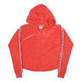 CHAMPION Womens Red Hoodie S Tape Stripe Logo Pullover Drawstring Hood
