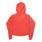 CHAMPION Womens Red Hoodie S Tape Stripe Logo Pullover Drawstring Hood